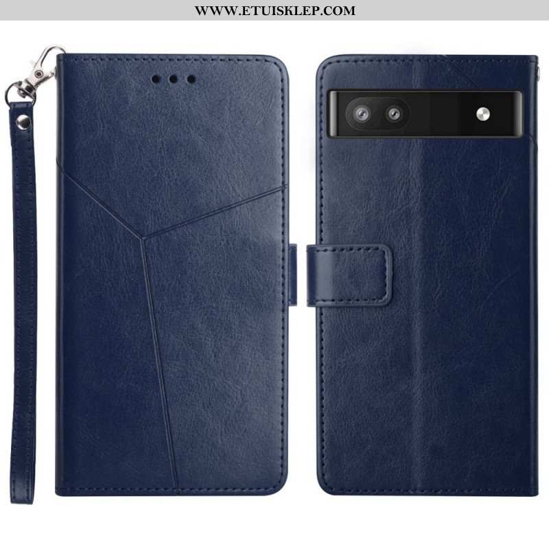 Etui Folio do Google Pixel 6A z Łańcuch Projekt Z Paskami Y